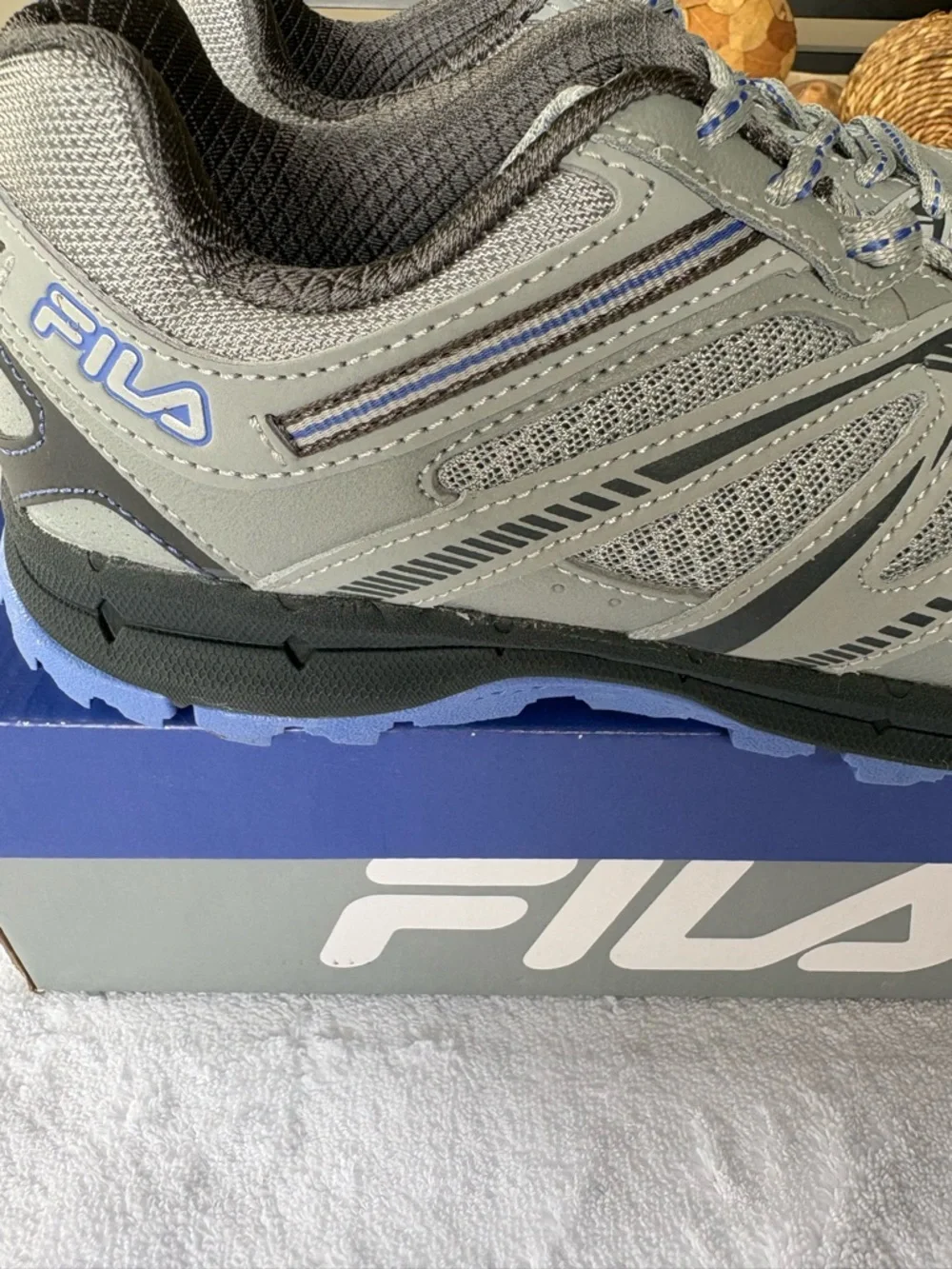 Fila Northampton Trail Sneakers Women’s 8.5 Grey Blue NEW w/ Box Hiking Shoes